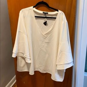 Off white blouse with double sleeve
